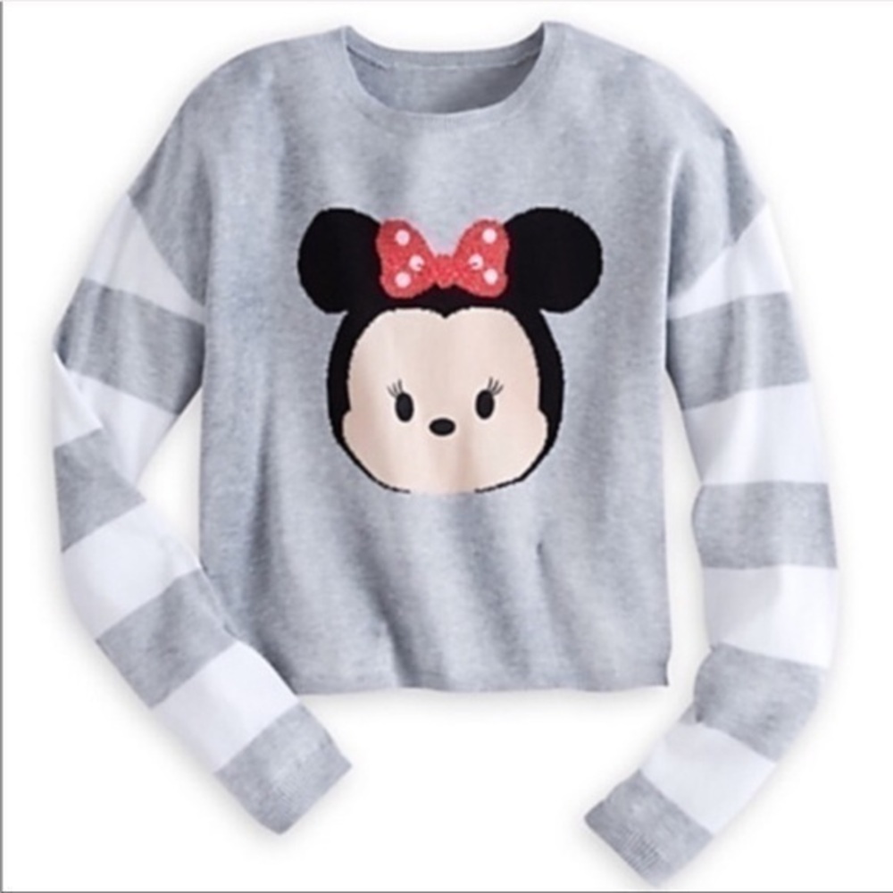 DISNEY Minnie Mouse ''Tsum Tsum'' Cropped Sweater NEW with tags Large size